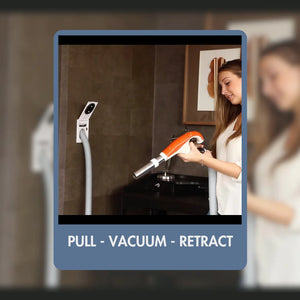 central vacuum retractable hose system