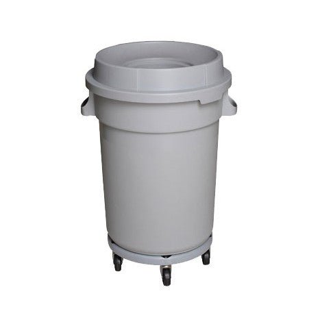 Round Trash Garbage Can Bin With Lid – Drum Dolly – 20 GAL image 0