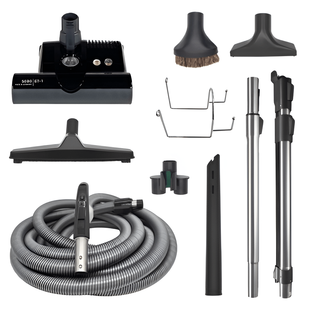 SEBO 35′ DELUXE CENTRAL VACUUM KIT WITH BLACK ET-1 POWER HEAD