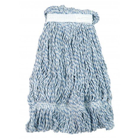 String Mop Replacement Head - Large (16 OZ) White & Blue image 0