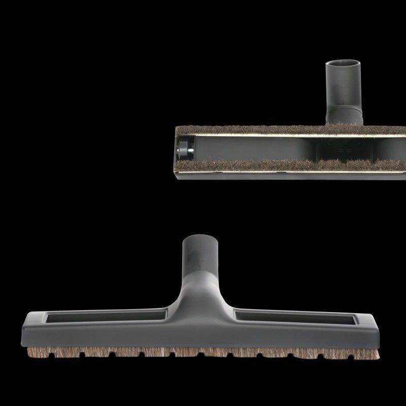 Black Friction Fit Floor Brush With Wheels And Horsehair Bristles - 1 1/4 Neck x 14 Wide - Tools & Attachments