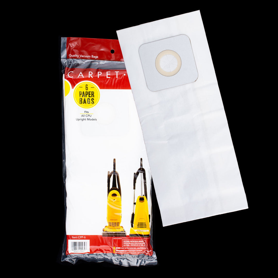 Carpet-Pro OEM Paper Bag Pack of 6 for CPU Upright Vacuums