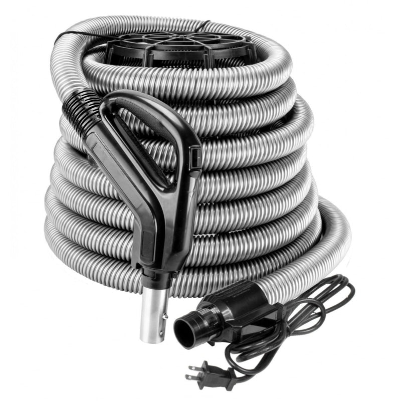 Electrical Hose For Central Vacuum 30' - 1 3/8" dia Silver