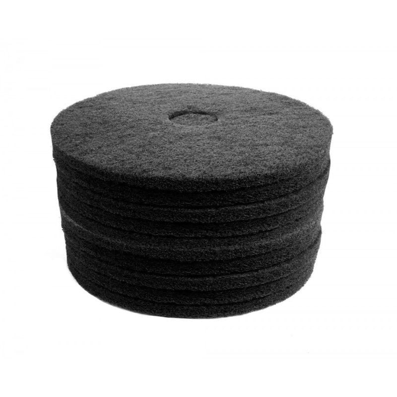 Floor Machine Pads for Stripping 17" Black 2 Boxes of 5