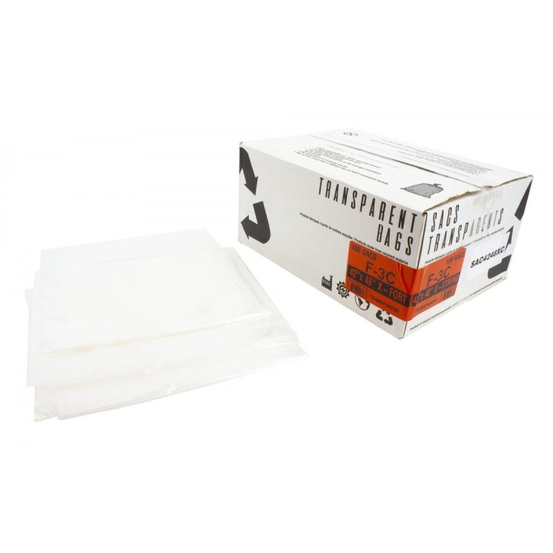 Garbage Trash Bags Strong 42" x 48" Clear Box of 125