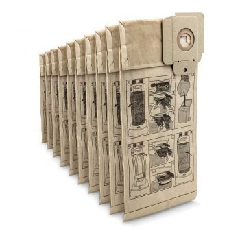 KARCHER FILTER BAGS PAPER CV 30/1, CV 38/1, CV 38/2, CV 48/2 10 PCS. 6.904-294.0