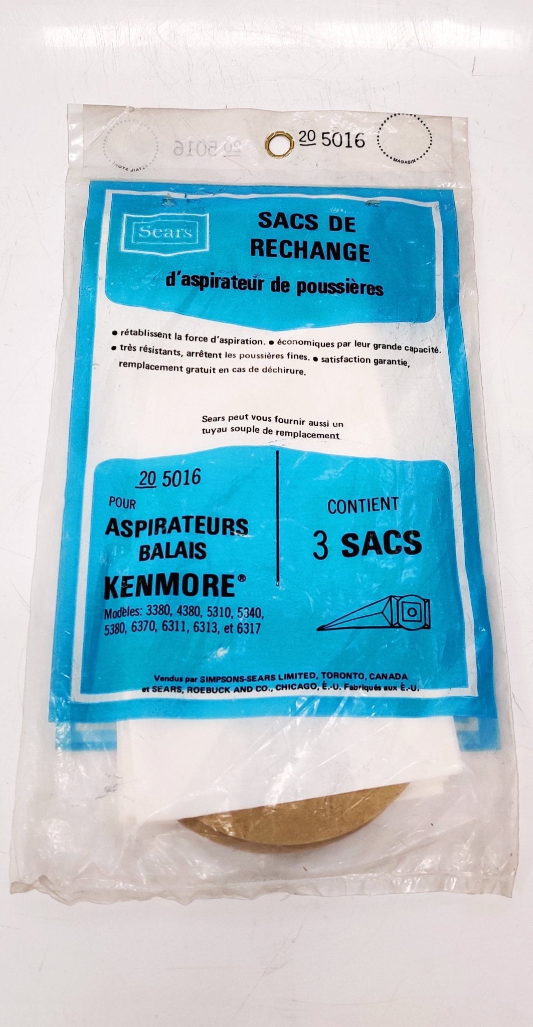 Kenmore Power Sweeper 205016 Bags 3 Pk.