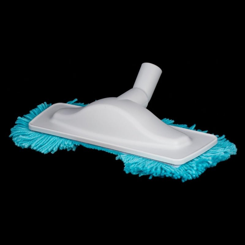 Light Grey With Light Blue Fringe Mophead Nozzle With Dust Fringe - 1 1/4 Neck x 13 Wide - Tools & Attachments