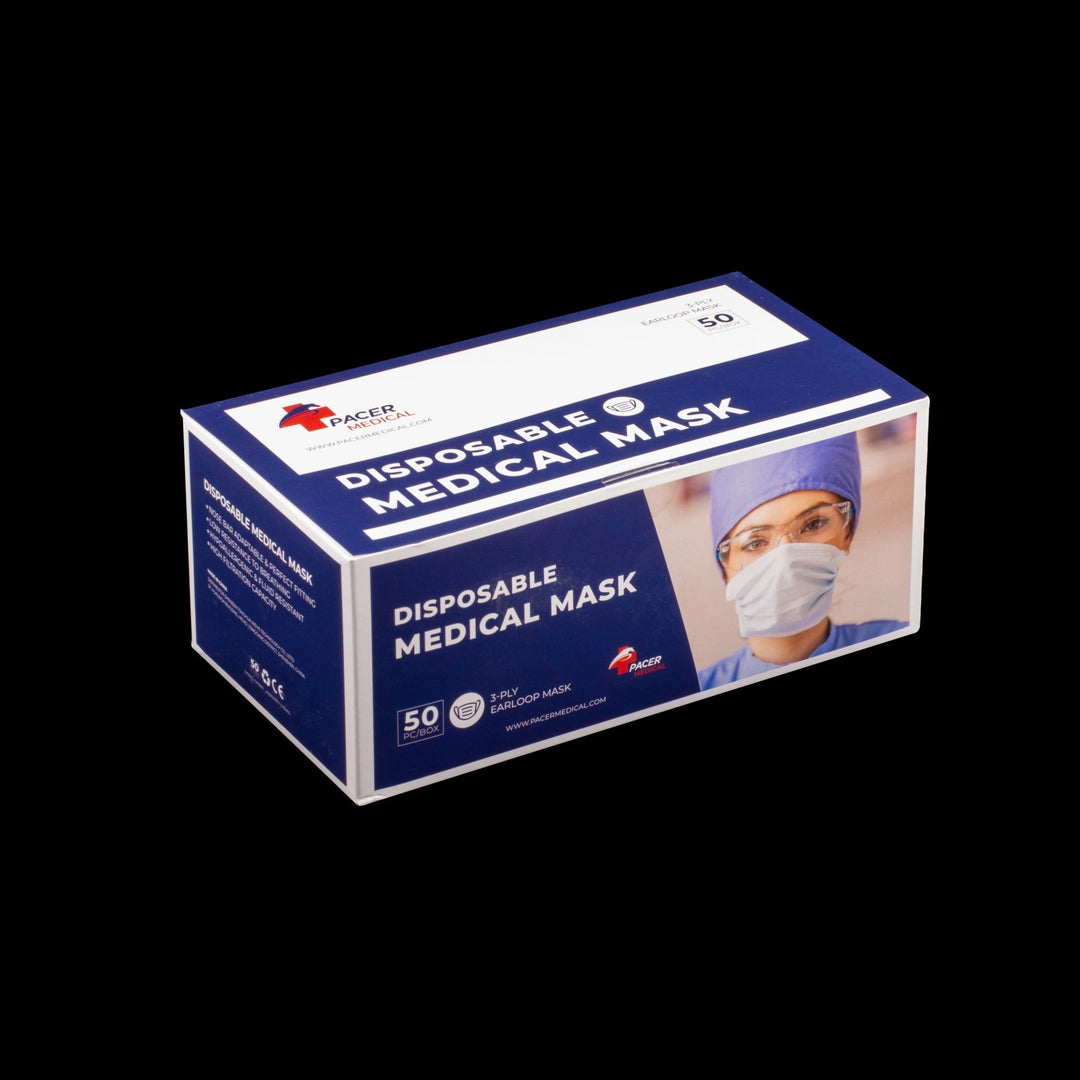 Mask, 3-Ply with Ear Loops, 50-Pack **NO RETURNS ON PPE**