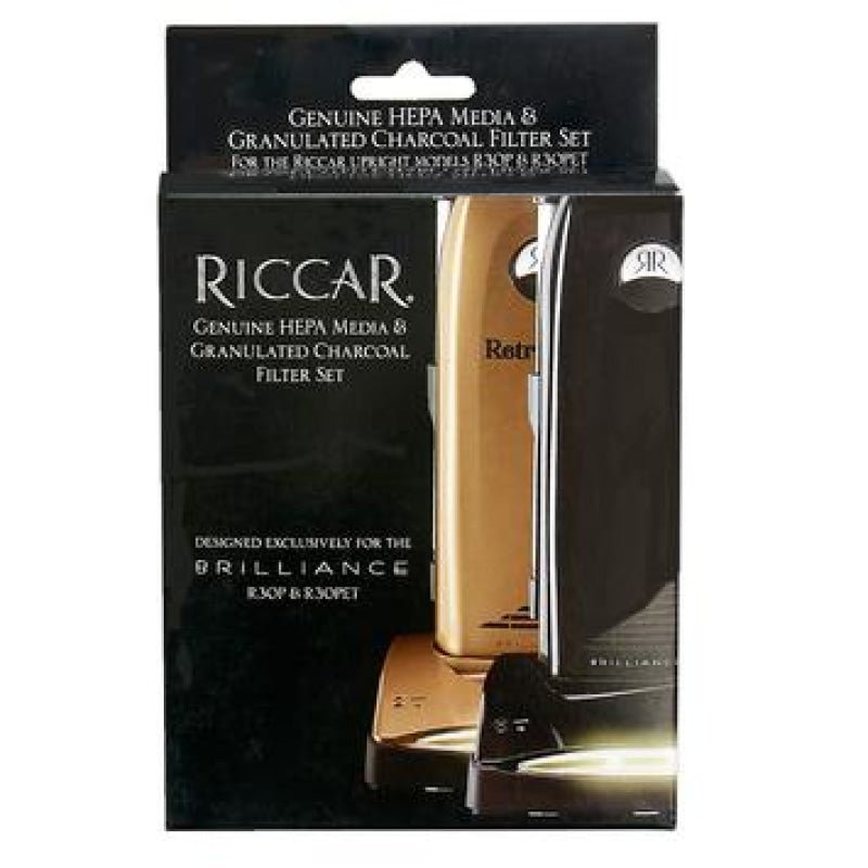 Riccar Brilliance OEM HEPA Charcoal Exhaust Filter Set Pleated & Granulated - Vacuum Filters