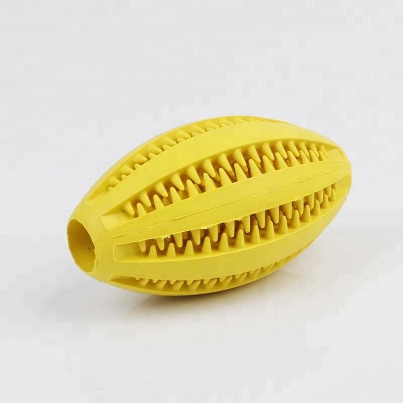 Rubber Rugby Ball Dog Chew Toy - Pet Products