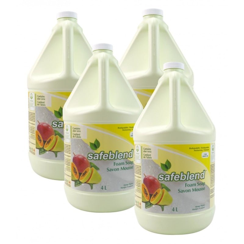 Safeblend Foam Hands Body Soap Mango and Papaya 4L Box of 4