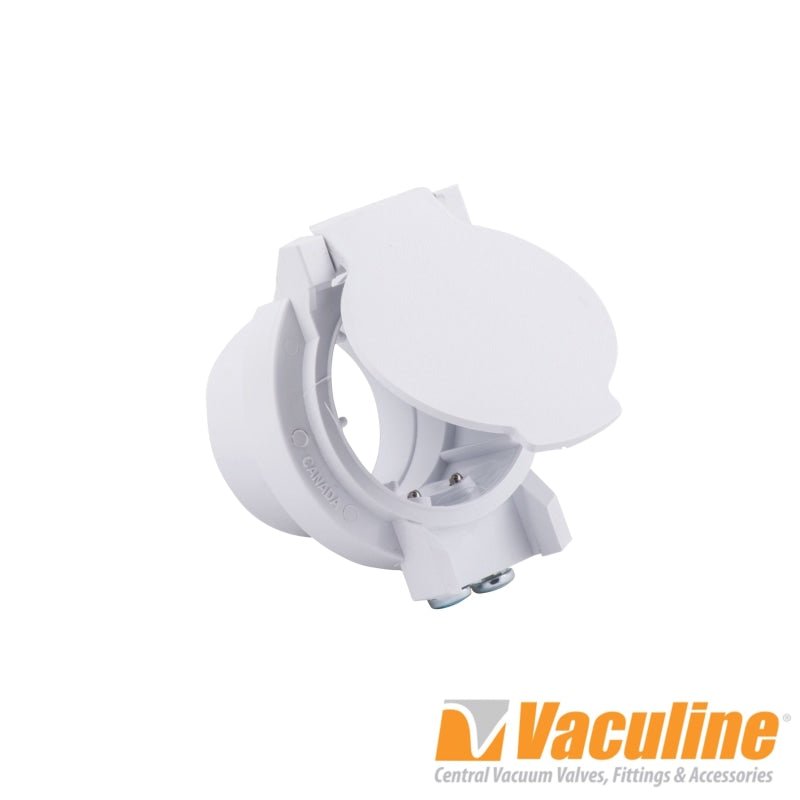 Vaculine White Central Vacuum Utility Valve With Pin Jack - Central Vacuum Parts
