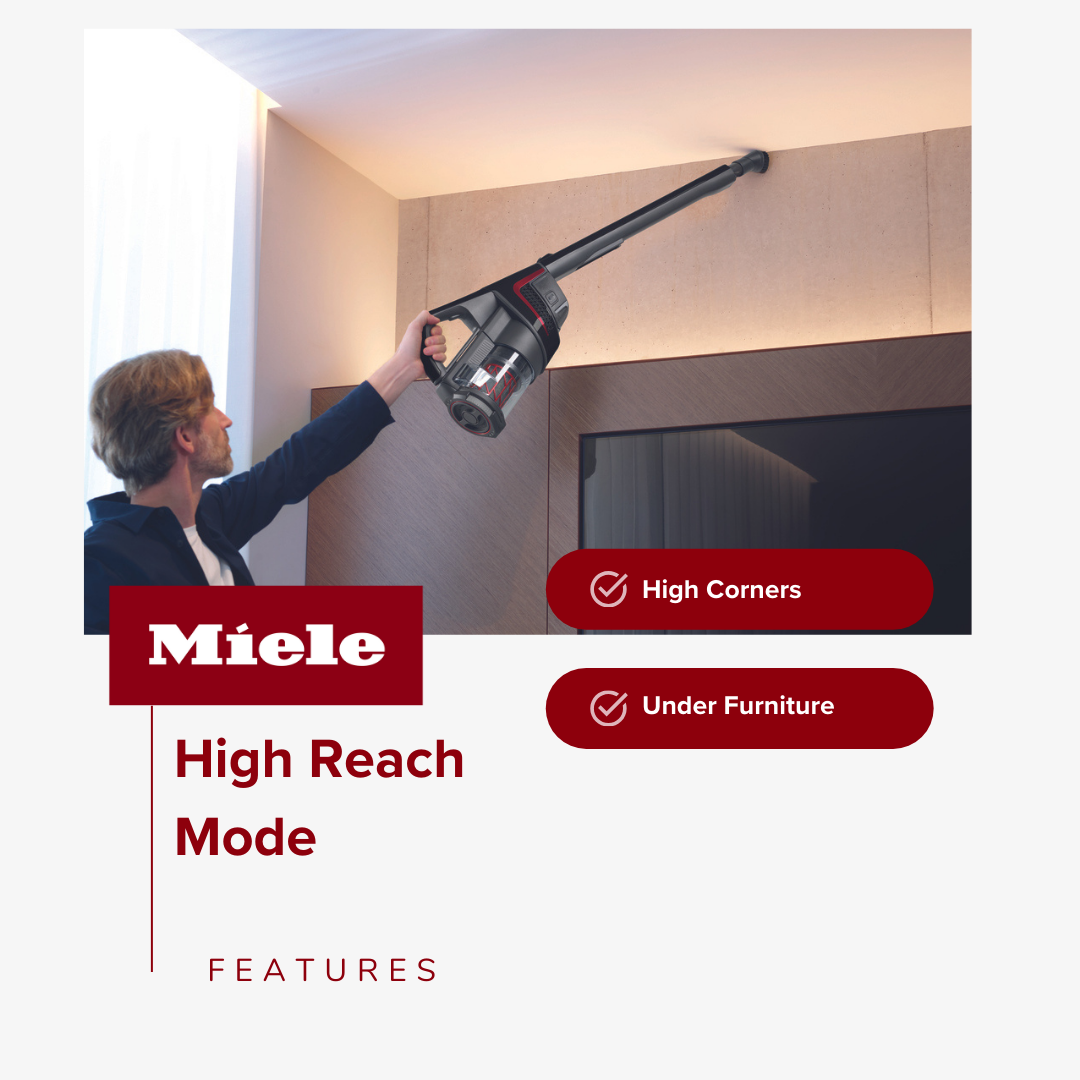 Miele Triflex cordless vacuum reach mode