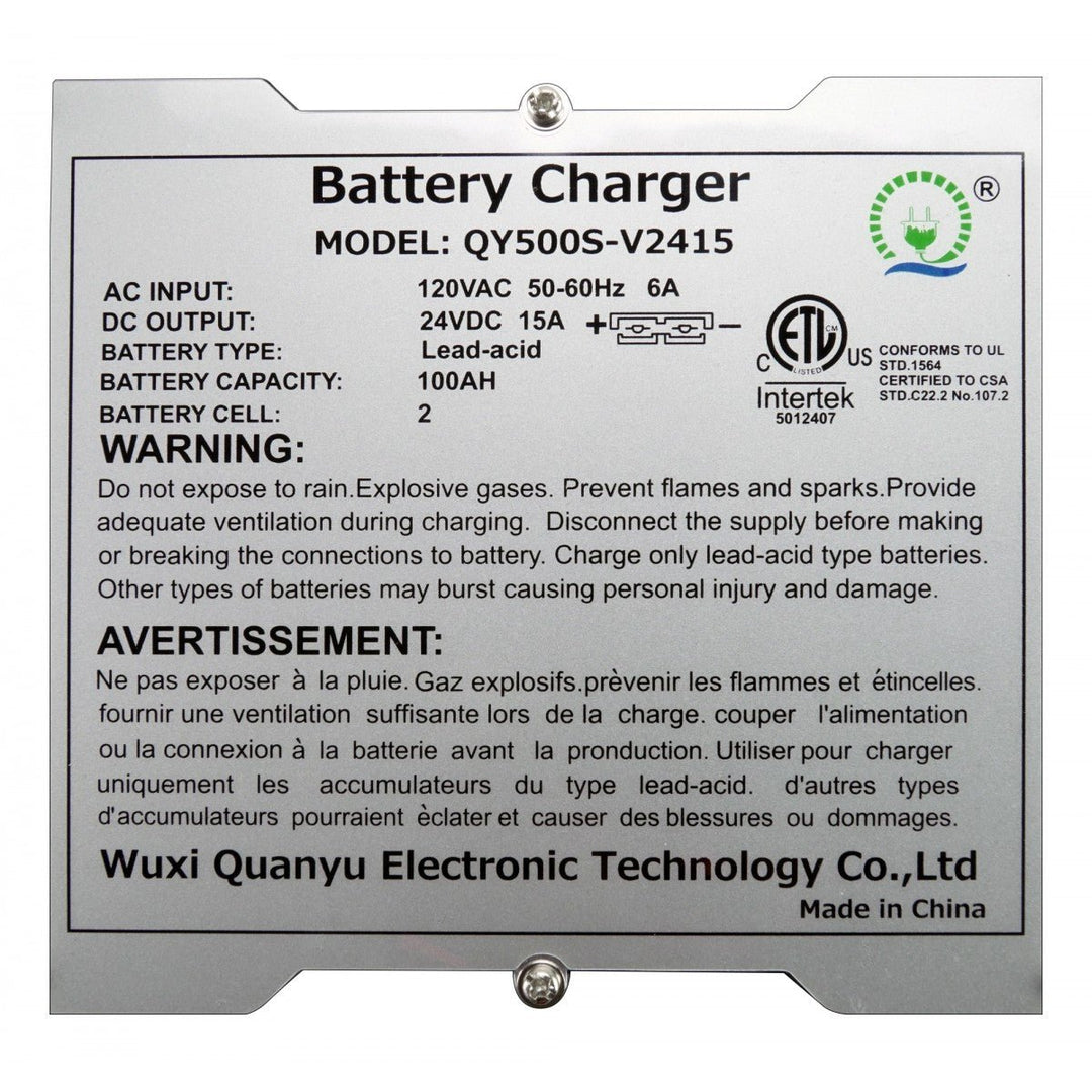 Johnny Vac Charger 24V/15A For Scrubber JVC50BCN, JVC56BTN, JVC70BCTN image 1