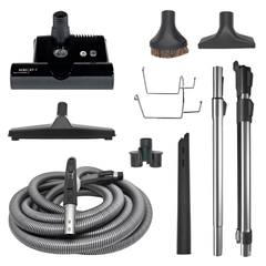 SEBO 30′ DELUXE CENTRAL VACUUM KIT WITH BLACK ET-1 POWER HEAD