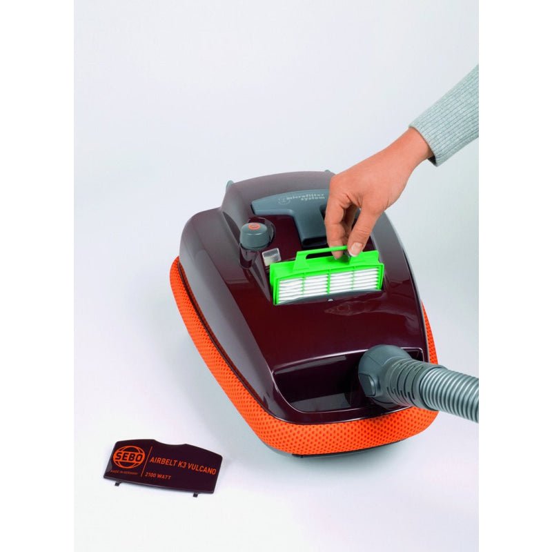 SEBO K3 Premium Airbelt Canister Vacuum Cleaner - Lava / Hospital-Grade Filter - Canister Vacuums