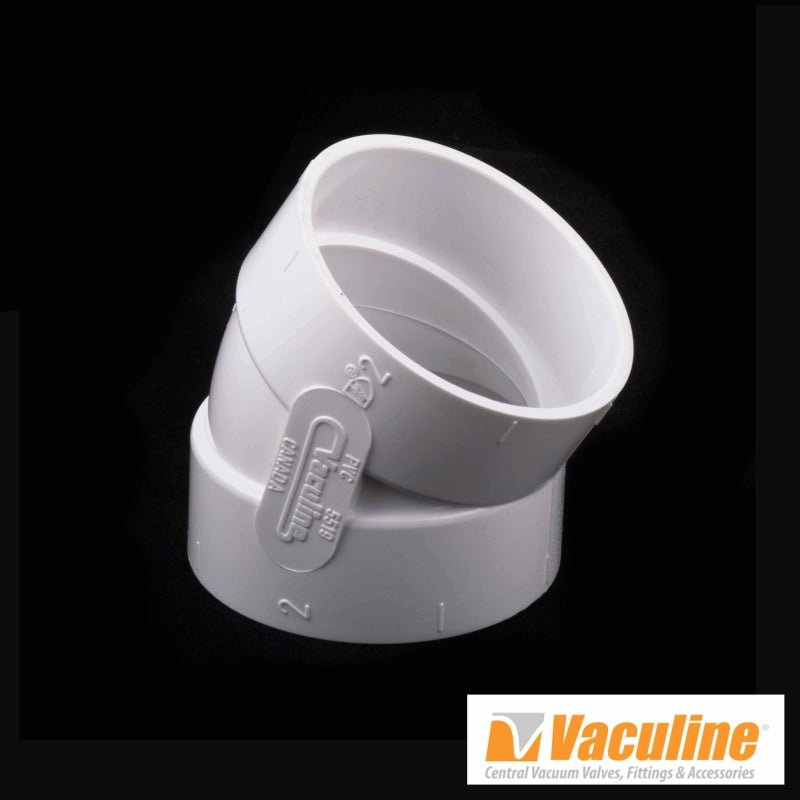 Vaculine Central Vacuum Fitting - 30 Degree Elbow - Central Vacuum Parts