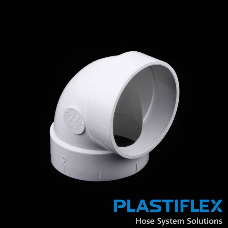 Plastiflex Central Vacuum Fitting - 90 Degree ELL - 2X3 Or 2X4 Wall - Central Vacuum Parts