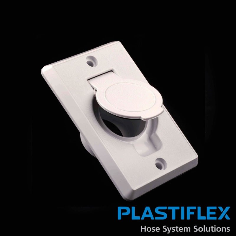 Plastiflex Central Vacuum Valve Toilet Seat Style Door - Almond - Central Vacuum Parts