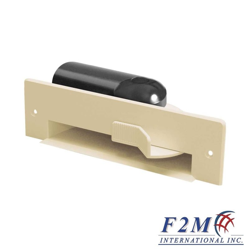 Central Vacuum Automatic Dustpan Sweep Inlet - Almond Flush Mount With High Profile Front And Install Elbow Included - Central Vacuum Parts