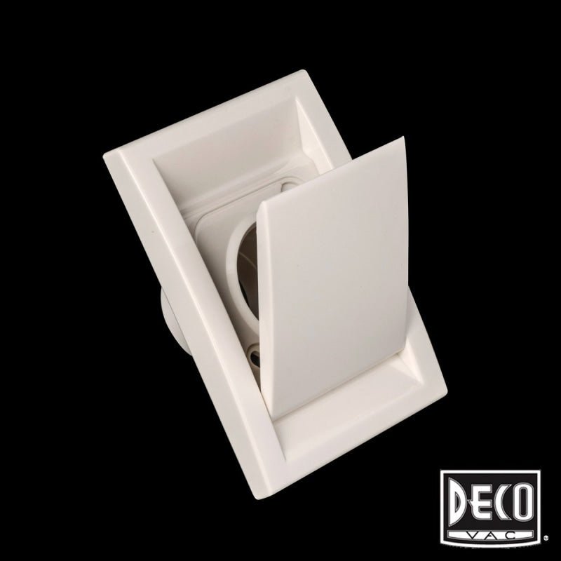 Deco Central Vacuum Wall Valve - Classic Square Door Almond - Central Vacuum Parts