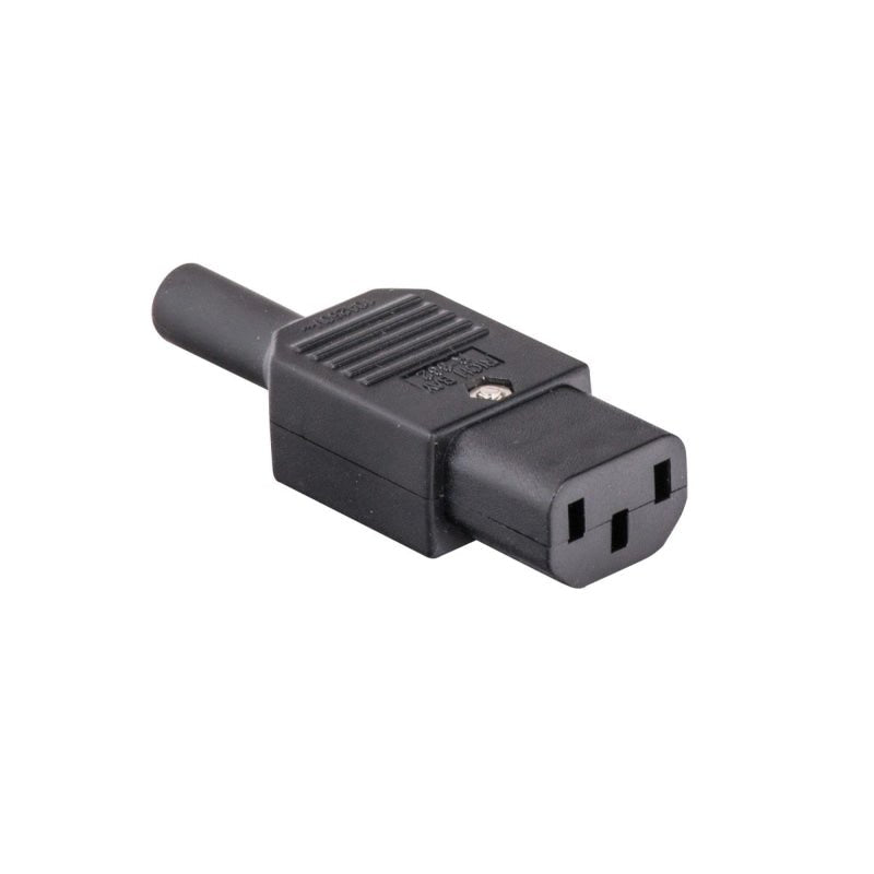 Black 3 Wire Flat Female With Cord Protector - Plugs