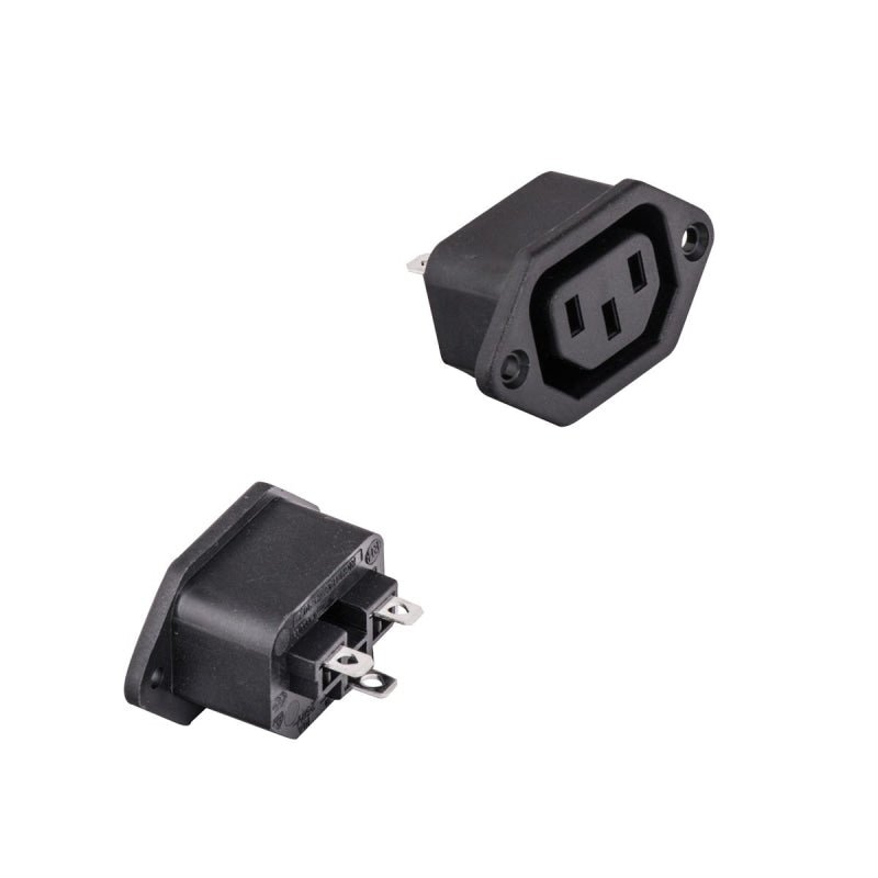 Black Female 3 Wire Receptacle Plug - Plugs