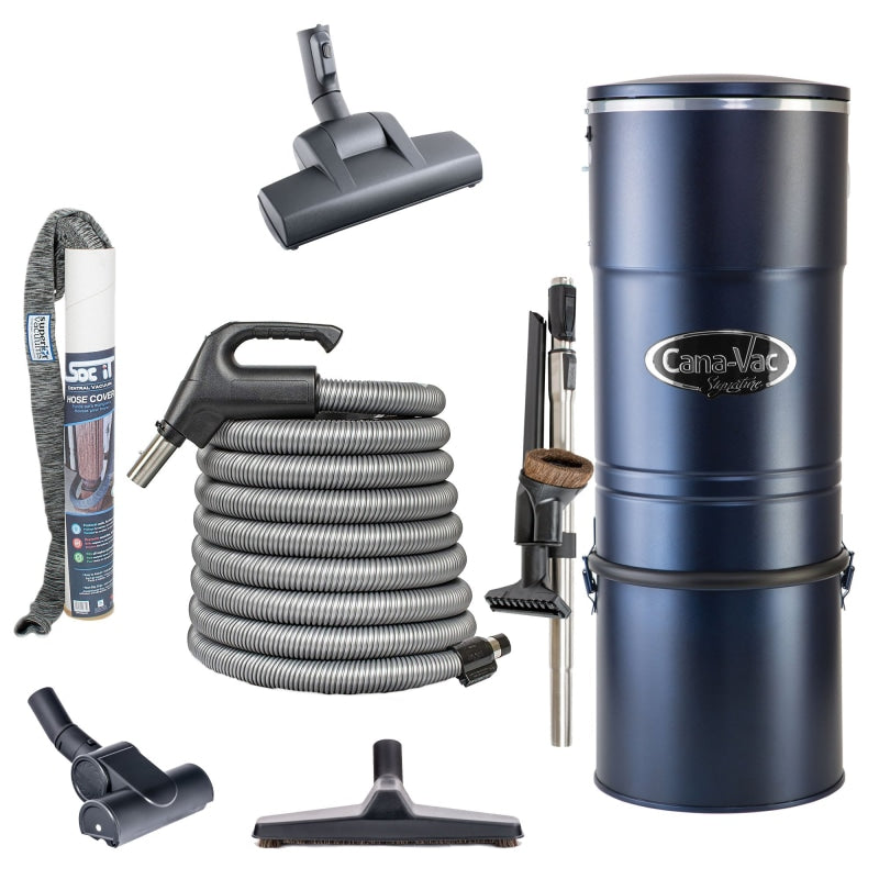 CanaVac Signature XLS-990 Central Vacuum With Wessel Werk Superior Turbo Head Kit - Central Vacuum Power Unit with Kit