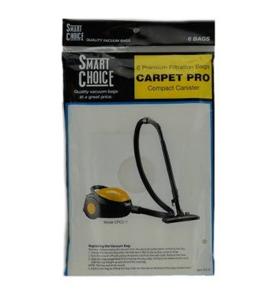 Carpet Pro Canister CPCC-1 Vacuum Bags & Filter (6 pk)