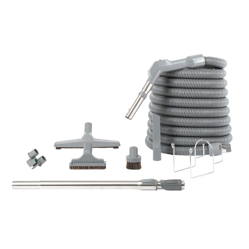 Central Straight Air Kit 1 3/8 X 35’ Hose Tools And Hanger Titanium Grey
