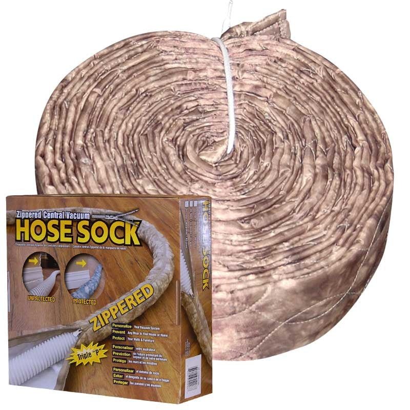 Central Vacuum Hose Sock 40’ Padded Zippered Taupe