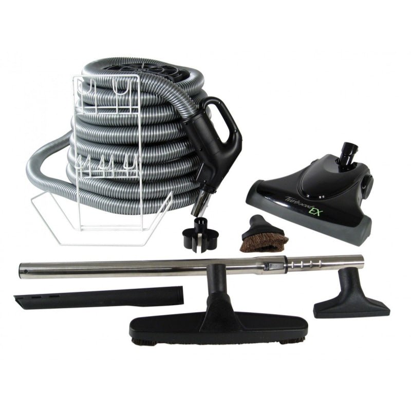 Central Vacuum Kit 30' Silver Hose Black