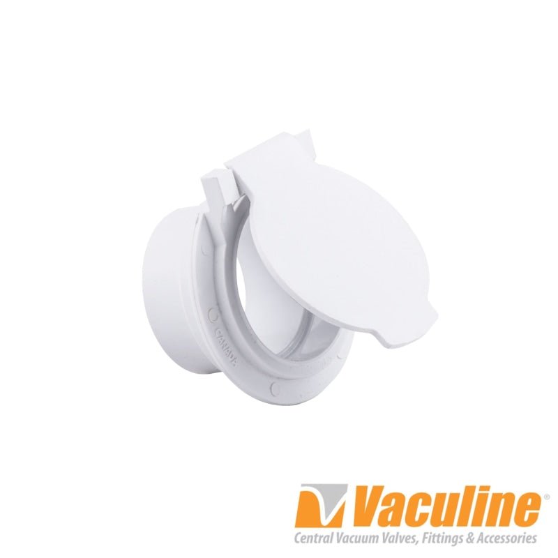 Vaculine Plastic Central Vacuum Utility Valve - White - Central Vacuum Parts