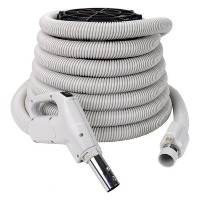 Electric Hose For Central Vacuum 30' Grey Button Lock