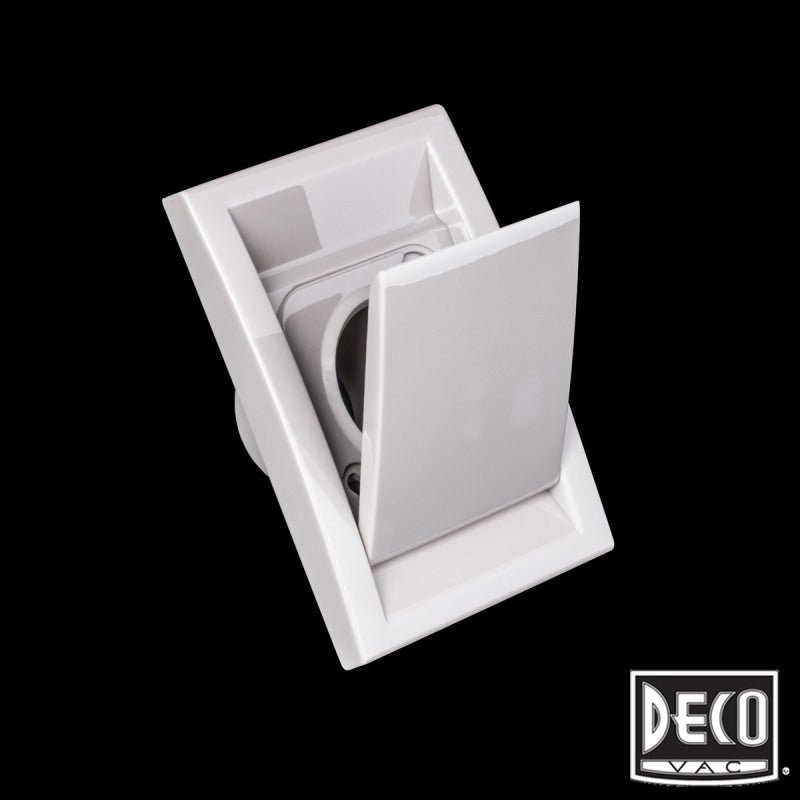 Deco Central Vacuum Wall Valve - Classic Square Door Grey - Central Vacuum Parts