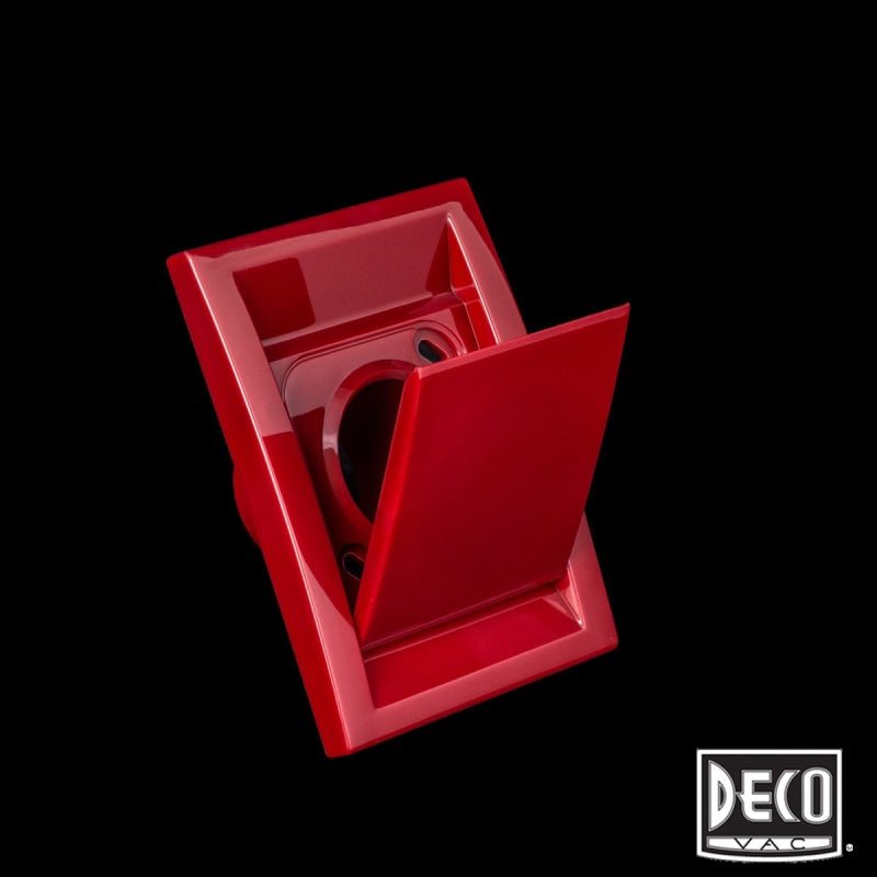 Deco Central Vacuum Wall Valve - Classic Square Door Red - Central Vacuum Parts
