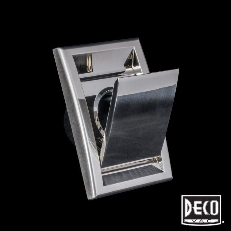 Deco Central Vacuum Wall Valve - Classic Square Door Stainless Steel - Central Vacuum Parts