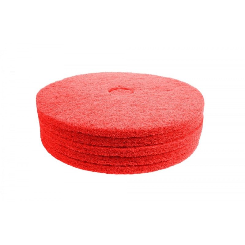 Floor Machine Pads for Buffer Spray Buff 17" Red Box of 5