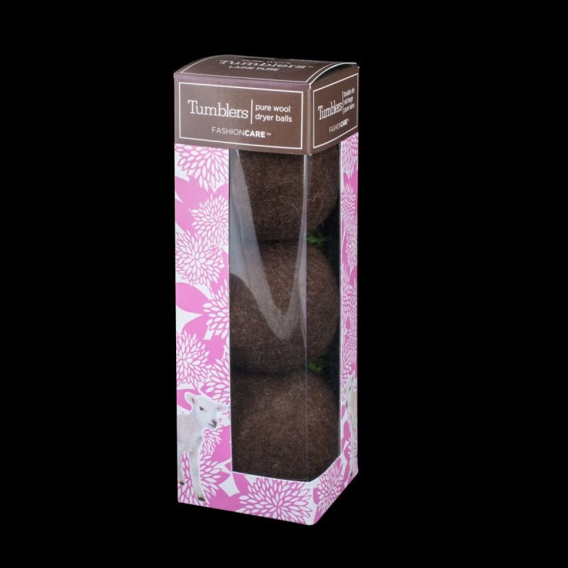 New Tumblers Pure Wool Dryer Balls - 3 Pack (Brown) - Cleaning Products