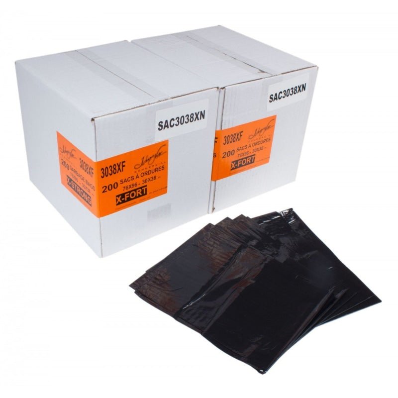 Garbage Trash Bags Extra Strong 30" x 38" Black 2 Boxes