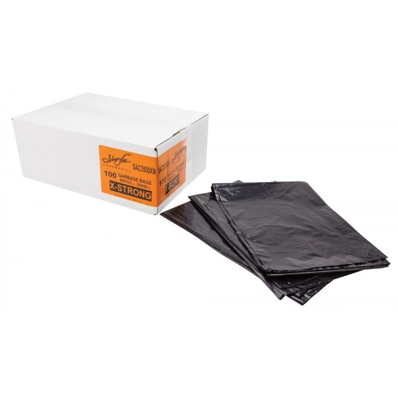 Garbage Trash Bags Extra Strong 35" x 50" Black Box of 100