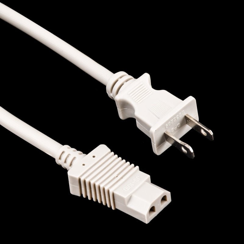 Grey 18/2 Polarized Male Wall End Female Hose End Builtin Hose Cord - 6’ - Vacuum Cords