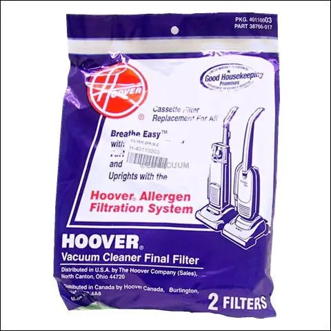 Hoover Three Layer Allergan Final Filter for Breatheasy & Caddy Vac