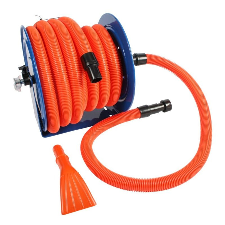 Hose Reel with 1.5 Inch x 50 Ft. Hose & 6 Ft Connecting Hose - Vacuum Hose