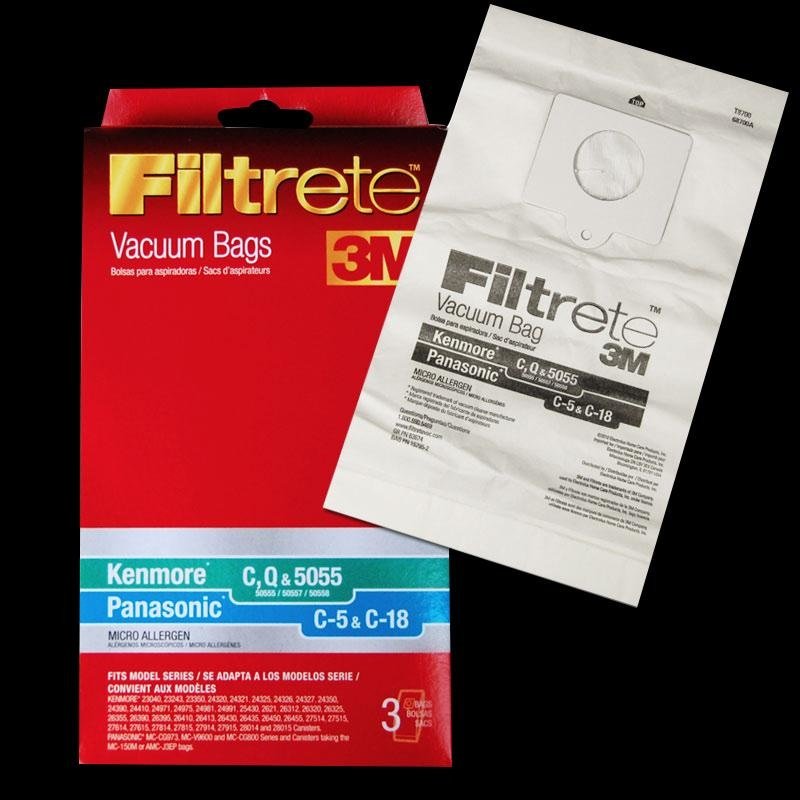 Kenmore 3M Filtrete Bag C Q & 5055 / Panasonic 3M Filtrete Bag C-5 & C-18 - Vacuum Bags