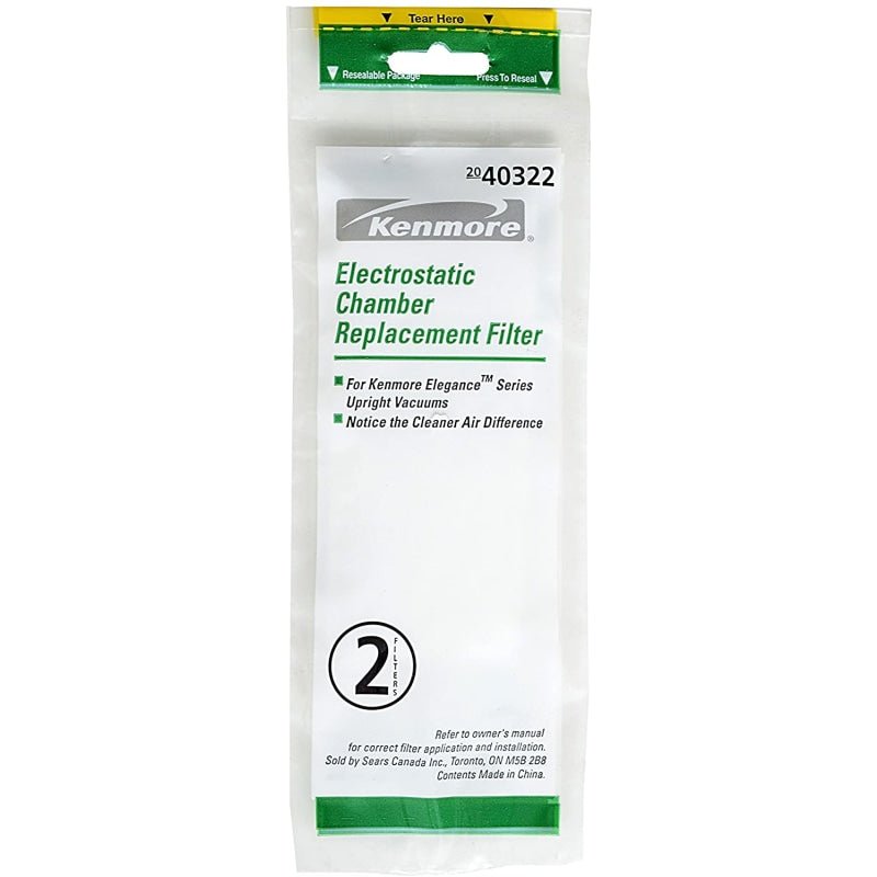 Kenmore 40322 & 86884 Electrostatic Chamber Filter for Upright Model 2pk - Vacuum Filters