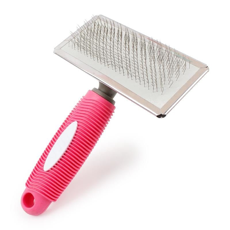 Large Pet Deshedding Brush with Grip - Pink - Pet Products