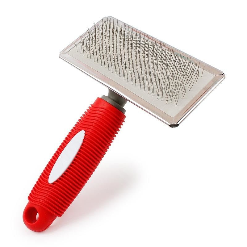 Large Pet Deshedding Brush with Grip - Red - Pet Products