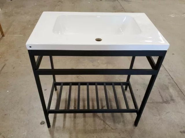 Modern Stylish central fixture Vanity Matt Black.